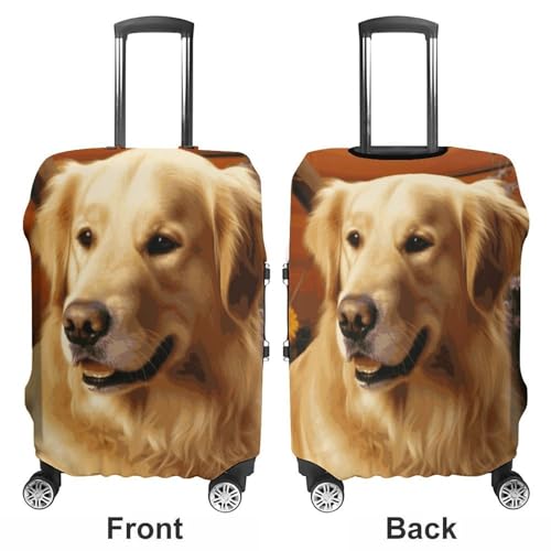 Golden Dog Travel Luggage Cover Elastic Washable Suitcase Cover Dustproof Anti-Scratch Suitcase Protector Fits 19-32 Inch Luggage, XL3