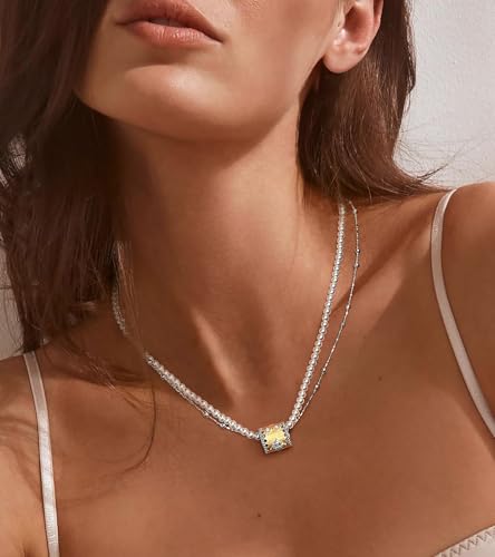 D-POW Pearl Necklaces for Women S925 Sterling Silver Necklace Layered Necklaces for Women Trendy Dainty Clover Pendant for Women Vintage Jewelry Gifts3