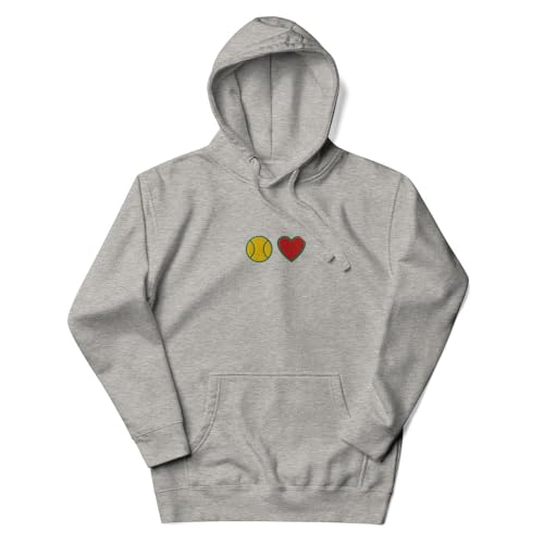 Sweat à capuche brodé tennis anthracite aux finitions luxe