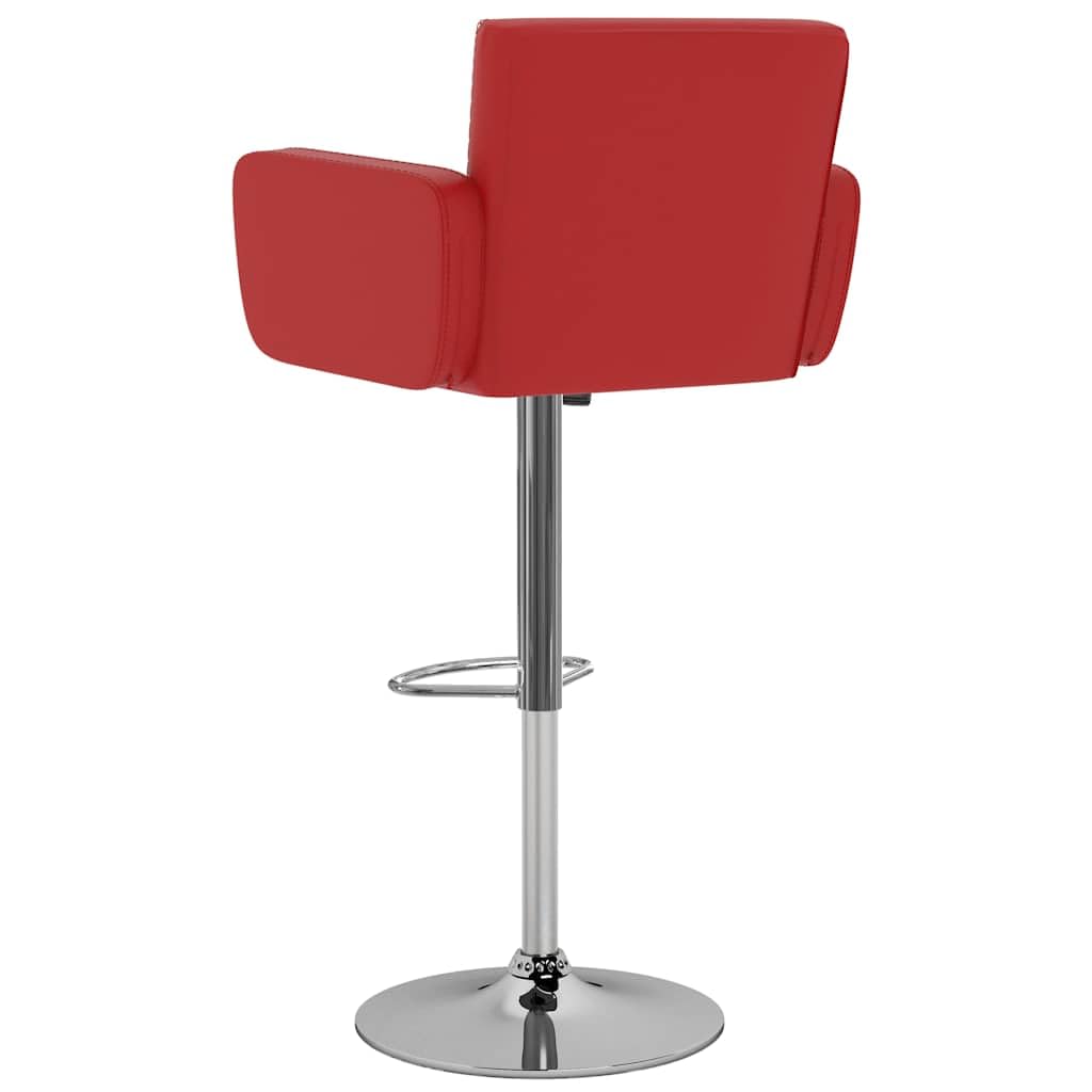 Juego de 2 taburetes de bar de piel sintética, altura regulable, giratorio, con muelle de gas, estructura de acero cromado, reposapiés y respaldo para cocina, comedor, bar