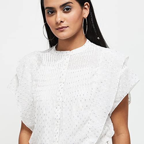 Image of Max Women Printed Batwing Sleeves Regular Fit Top with Inner