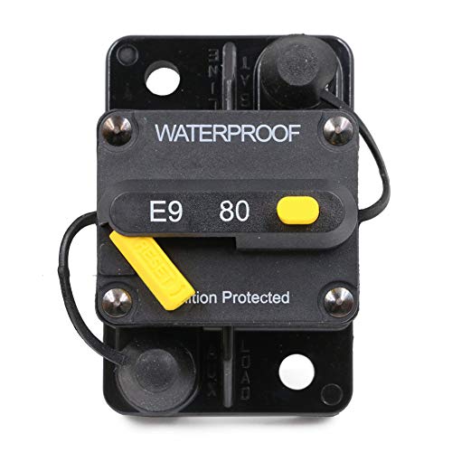 T Tocas 80 Amp Circuit Breaker Trolling with Manual Reset, 12V- 72V DC