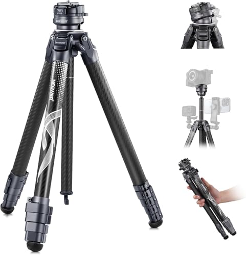 NEEWER LITETRIP LT32 62' Trépied de Voyage en Carbone avec Nivellement+/-5°