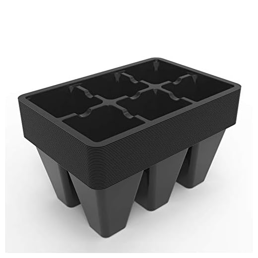 Gardzen 30 Pack 6-Cell Seed Starting Tray for Seedlings, Plant Starter Trays with Drainage Holes for Seed Germination, 5.4x3.7 inches, Black