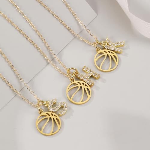 Basketball Necklace for Women Girls Personalized Basketball Pendant Necklace with Initial A-Z Letters Christmas Graduation Birthday Gifts for Team Players Lovers4