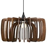 ROMGUAR CRAFT Farmhouse Pendant Light Wood Hanging Light Ceiling Chandelier, Modern Boho Hanging Lamp Lighting Fixture for Kitchen Dining Room Bedroom Living Room