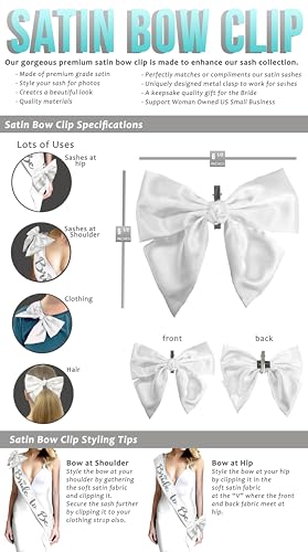 Birthday Girl Sash Blue - Set of 2: Real Crystal Rhinestone Flourish Birthday Girl Satin Sash & Navy Satin Bow Clip - Birthday Party Supplies - Navy Blue Sash Bow(Bdy GRL RS) NVY4