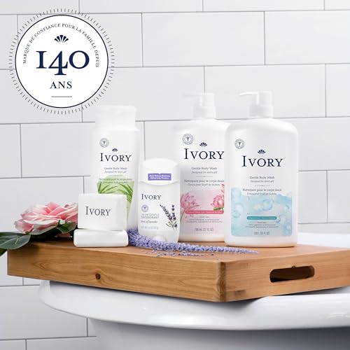 Image of Ivory Gentle Bath Bar Soap, Designed for Whole Family, 99.44% Pure Formula, Plant-Based Cleansers, Made Without Heavy Perfumes, Parabens or Phthalates, Original Scent, 3.17 oz (10 Count)