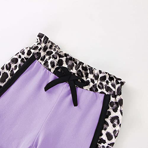 Image of FOCUTEBB Toddler Girl Clothes Baby Leopard T-Shirt Shorts Summer Set 18M-8Y | 95% Cotton, Soft Breathable, Leopard Camo Print, Short Sleeve Tee, Elastic Shorts Design, Casual Summer Wear