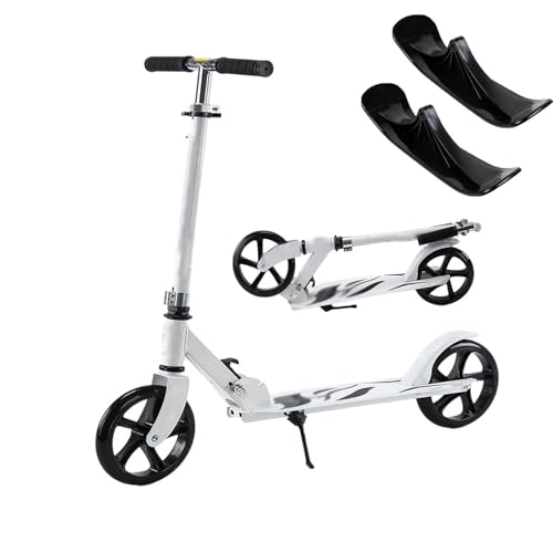 Plegable 2 en 1 Patinete con Dos Ruedas Altura Ajustable 150 Kg De Carga Scooter Trineo Nieve para Niños y Niñas de 3 a 15 Años Ideal para Deportes Al Aire Libre