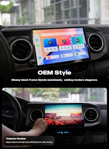 Image of Dasaita 11.6 inch Car Stereo for Toyota Tacoma 2016-2022 | 6GB+64GB, 2K QLED Screen, Wireless CarPlay, Android Auto, 4G LTE, 5G WiFi, Plug & Play Upgrade, Android 13, GPS Navigation