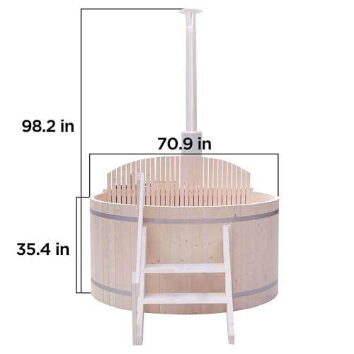 Aleko Wood Hot Tub and Ice Bath with Internal Stove
