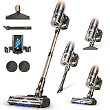 VBUOO Cordless Vacuum Cleaner, 580W 48KPA 70 Mins Vacuum Cleaners for Home, Self-Standing Stick Vacuum with Touch Screen, Wall Mount Charge, Ultra High-Power Brush for Pet Hair/Plush Carpet/All Floor