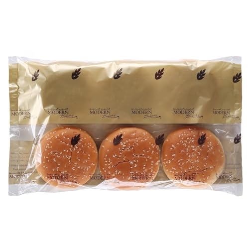 Modern Bakery Bread Bun 4.5-Inch Sesame Sliced 468 g Pack of 6