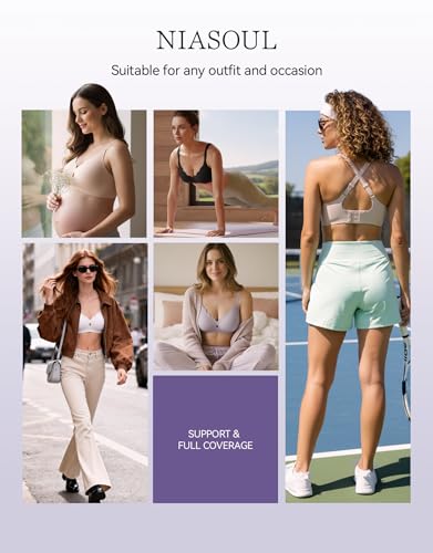 NIASOUL Wireless Bras for Women, No Underwire Seamless Push Up T-Shirt Bra - image 6