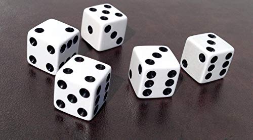 Alex Cramer Golden Gate Dice Shaker Cup Set - 5 White Dice, Drawstring Pouch & Book Of Dice Games (Liar’s Dice) Included - Leather Dice Cup - Noiseless Liner For Quiet Shaking. #TOP3