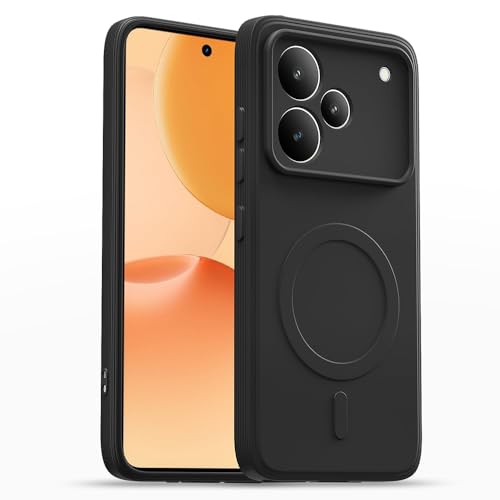 Image of Back Cover Compatible for Realme P4 Pro 5G | MagFit Ring Design (Non-Magnetic) | Shockproof | Anti-Slip Grip | Raised Camera Edges | Slim Protective Case for Realme P4 Pro 5G (Matte Black)