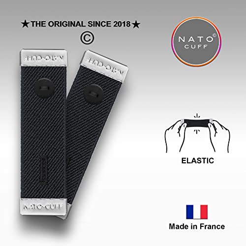Nato Cuff – Handmade in France - Pull up Your Shirt Sleeves with Elegance - Elastic Anti-Slip Shirt Cuff Holder4