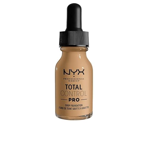 NYX PROFESSIONAL MAKEUP Total Control Pro Drop Foundation, Base de Maquillaje con Cobertura Edificable Fiel a la Piel - Beige