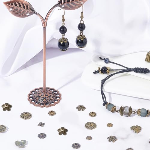 SUNNYCLUE 1 Box 240Pcs 12 Style Bead Caps Jewellery End Caps Flower Bead Cap Tibetan Style Alloy End Cap Bali Style Beads for Jewellery Making DIY Necklace Bracelet Craft Supplies Antique Bronze - Image 4