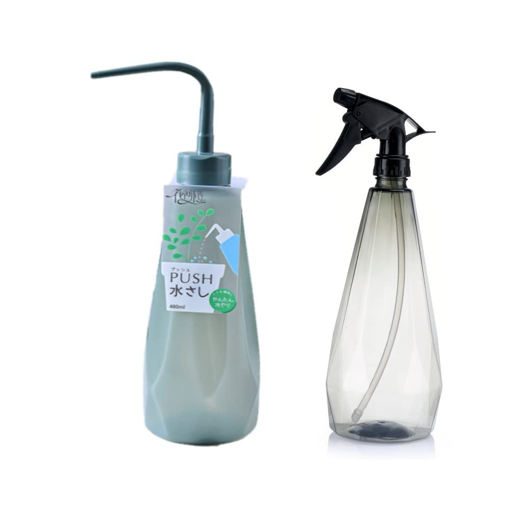 WEYSH Squeeze Watering Bottle 480ml with Spray Bottle for Watering Plants, Flowers, Succulents and Bonsai