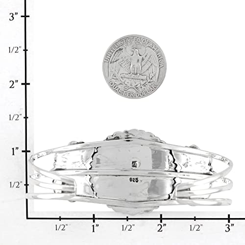 Southwest Style Genuine Turquoise 925 Sterling Silver Cluster Bracelet (Turquoise) #TOP3