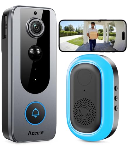 Aceele Smart Video Doorbell Wireless, Two-Way Audio, Voice Changer, Instant Alerts, Night Vision, Cloud Storage, Motion  - Detailed View