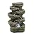 9x5x14 Indoor Gray Stone-Look Water Fountain, 7-Tier Polyresin Cascading Rock Tabletop Fountain with LED Light