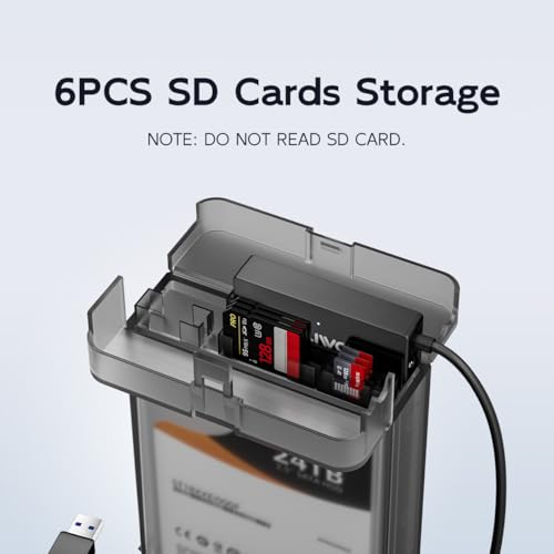 Image of MAIWO External Hard Drive Enclosure for 3.5 2.5 Inch SATA SSD HDD, 6Gbps USB 3.0 to SATA Drive Adapter Case Cable, with SD Card Storage + CD Box Reader, 24TB Capacity