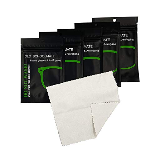 5 Pcs Anti Fog Wipes for Glasses Anti Fog for Face Masks Eyeglasses Anti Fogging for Glasses Wearers Anti Foggy Cloth for Motorcycle Helmet Goggles Camera Lens Makeup Mirror Pack Individual Reusable