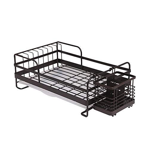 Stainless Steel Dish Rack Dish Drainers for Kitchen Sink Multipurpose Cooking Plate Dish Drain Rack with Drip Tray and Chopstick Holder