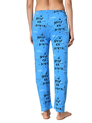 Image of KOTTY Blue Cotton Printed Women Pyjama
