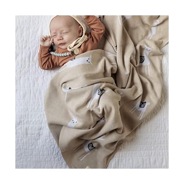 Bleu La La Babydecke - 100% Luxuriöse Weichbaumwollstrick Warme Gemütliche Kuscheldecke für Kinderwagen und WiegePuckdecke für Neugeborene Säuglinge und Kleinkinder – Bild 7