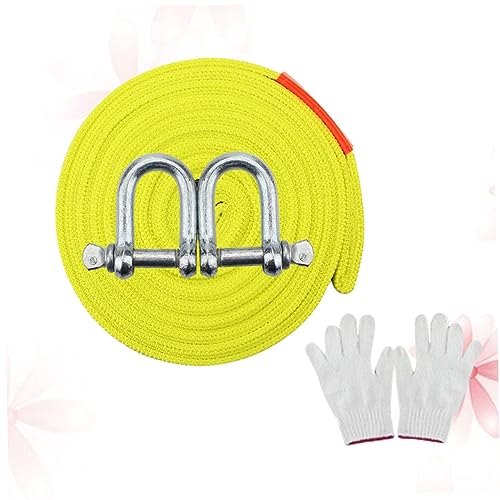 PRETYZOOM 1 Set Sturdy Nylon Tow Rope Kit with Random Color Gloves Capacity Durable Outdoor Emergency Trailer Rope for Safe Towing Random Color