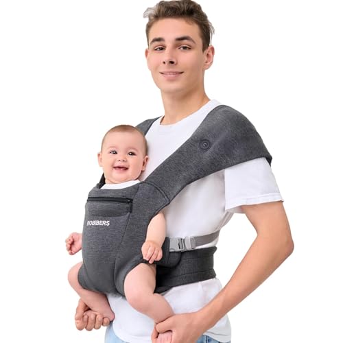 Image of ROBIBERS Newly Upgraded Baby Carrier Newborn to Toddler - Infant Carrier for Babies 0-36 Months, Ergonomic and Cozy Carrier with Soft Fabrics for Face-in and Face-Out Front, Dark Gray