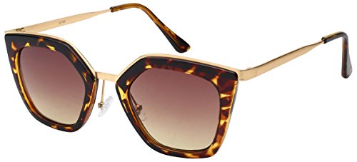 Chic Geometric Cat Eye Sunnies w/Ocean Gradient Lens 32169-OCR