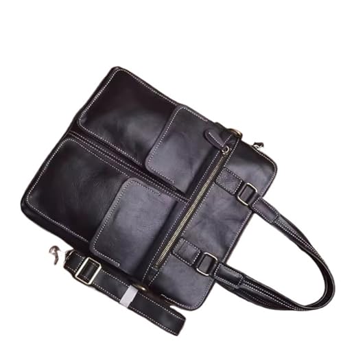 Men Laptop Crossbody Bag with Strap, Leather, Waterproof, Messenger Backpack, Small, For Business Travel Work, 13in