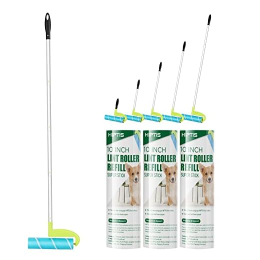 Large Lint Rollers for Floor Carpet with 4 extenbable Handle, " Lint Remover for Pet Hair, '' Sticky Rollers for Bed, Sofa, Clothing, Cars (3 Packs 150 Sheets)