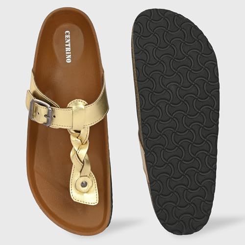Image of Centrino Women's Berkin-Style Slip-On Sandals | Open Toe Design | Soft PU Footbed | Lightweight & Comfortable | Arch Support | On-Grip Sole | Casual Outdoor Wear (7695)