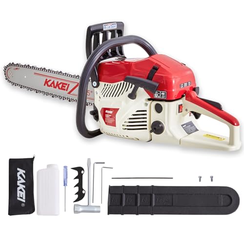 KAKEI 62CC 18-Inch Gas Chainsaw, 3.8HP 2-Stroke Engine, Easy Start, Germany-Steel Chain & Precision...