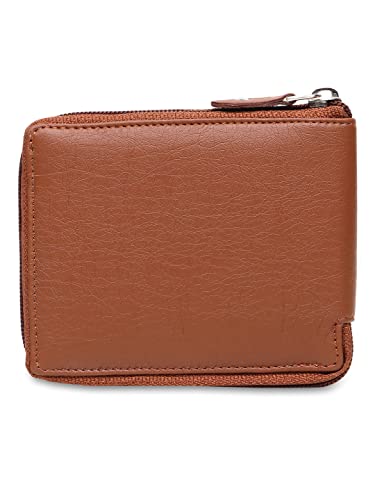 Image of SAMTROH Men Casual, Ethnic, Evening /Party, Formal, Travel, Trendy Tan Artificial Leather Wallet (4 Card Slots) (Tann)