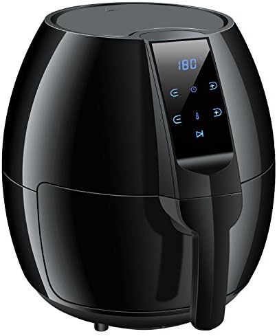 Air Fryers, POSAME 1500W Air Fryer XL 4.2 QT Black LCD Digital Touch Screen Oilless Airfryer for Healthier Crisp Foods, Anti-scratch and Easy Clean Design, Auto Off and Memory Function