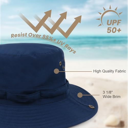 Image of Bucket Hat Wide Brim UV Protection Sun Hat Boonie Hats Fishing Hiking Safari Outdoor Hats for Men and Women