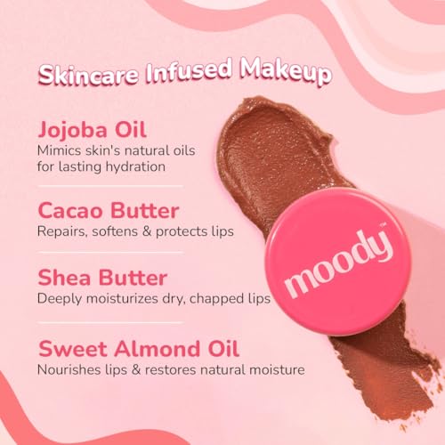 Image of Moody Plush 3-in-1 Lip, Cheek & Eye Tint - Berry Bliss with Cacao Butter, Shea Butter & Jojoba Oil | Long Lasting | Paraben Free Lip Balm Moisturizer For All Skin Type, 5gm (Pack of 2)