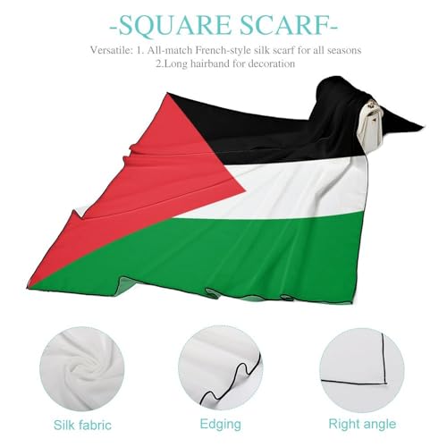 Calculay Palestine Flag Silk scarf, shawl scarf, headscarf band, handkerchief decorative supplies4