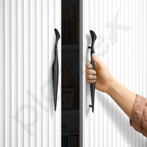 Image of Plantex Cabinet Handle /Kitchen Cabinet Door Handle /Wardrobe /160 mm Cupboard Handle /Door Pull-Push Handle for Home /Office - Pack of 2 (Black)