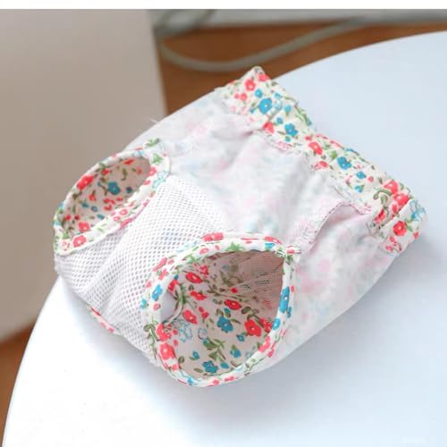 Image of Small Dog Sanitary Panties, Lace Washable Reusable Cute Puppy Panties Pet Underwear Diaper Physiological Shorts for Female Girls Dogs (Shivering,S)
