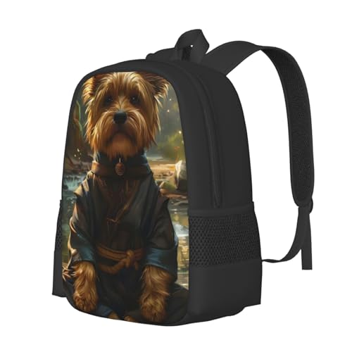 Commuter Unisex Dog Monk Meditation Zen Backpack Spacious Compartments for Work Essentials Casual Outings & Trips 17 Inch2