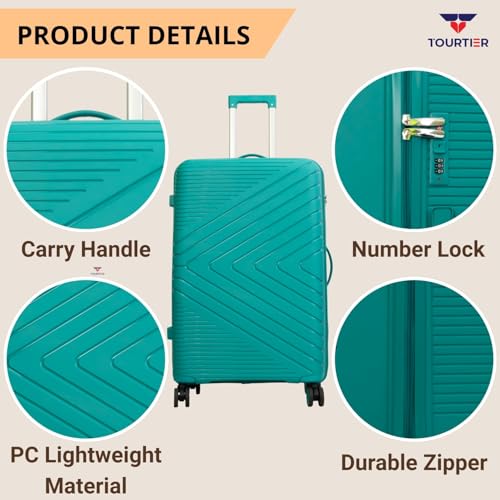 Image of Hard-Shell Luggage Trolley Bag with 360 Spinner Wheels, Large Capacity Travel Carry-On Suitcase (Style-1, Green, 28 INCH)