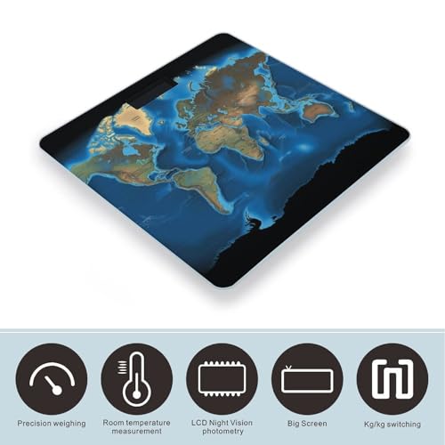 Báscula Digital de Baño con Mapa Mundial Impreso miniatura 3